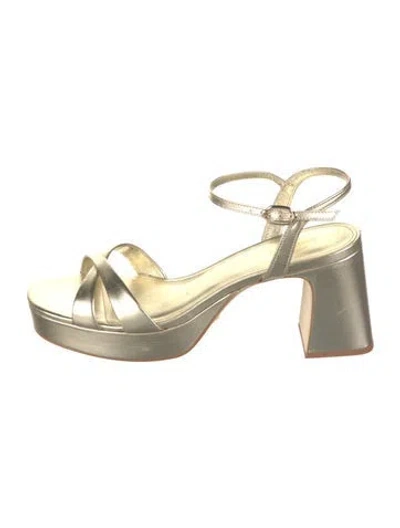 Pre-owned Larroude Leather Sandals In Gold/metallic