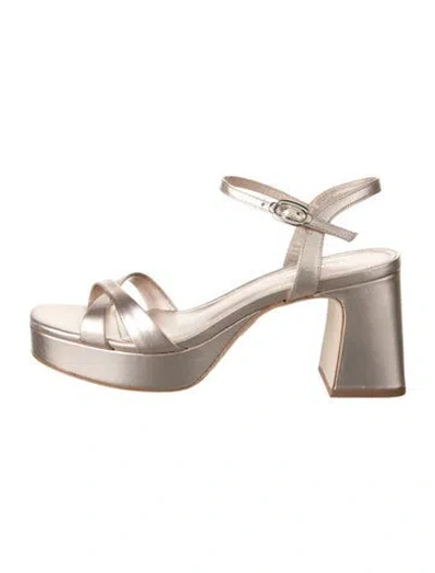 Pre-owned Larroude Leather Sandals In Grey