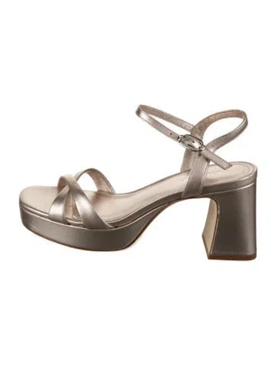 Pre-owned Larroude Leather Sandals In Metallic