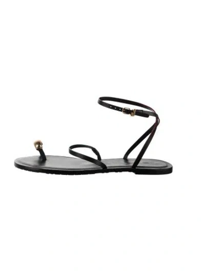 Pre-owned Larroude Leather Sandals In Metallic/silver
