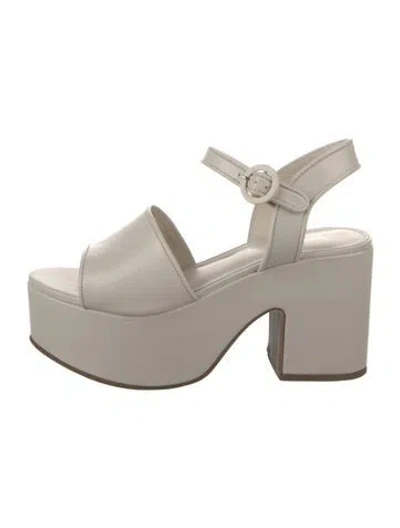 Pre-owned Larroude Leather Sandals In Neutral