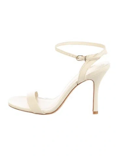 Pre-owned Larroude Leather Sandals In Neutral