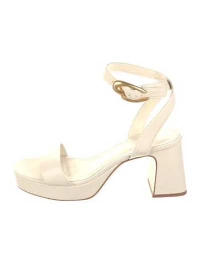Pre-owned Larroude Leather Sandals In Neutral