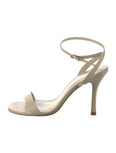 Pre-owned Larroude Leather Sandals In Neutral