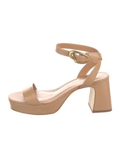 Pre-owned Larroude Leather Sandals In Neutral