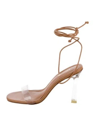 Pre-owned Larroude Leather Sandals In Neutral