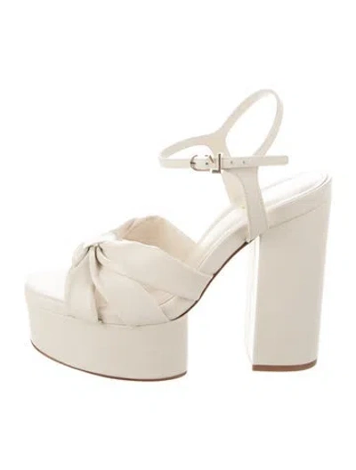 Pre-owned Larroude Leather Sandals In Neutral