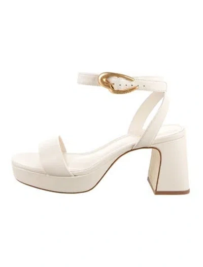 Pre-owned Larroude Leather Sandals In Neutral