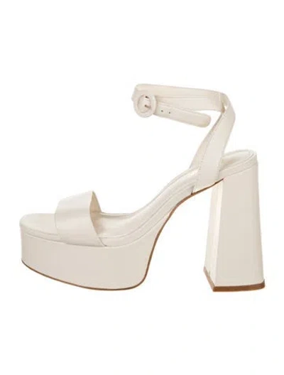 Pre-owned Larroude Leather Sandals In Neutral