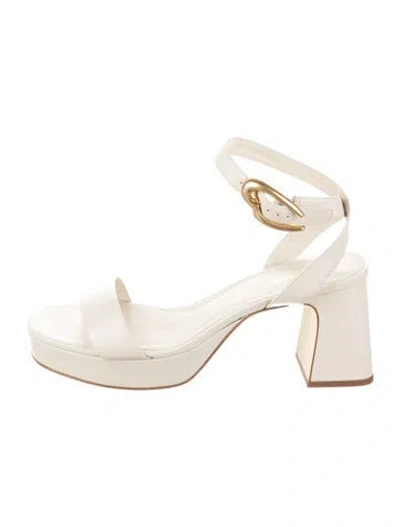 Pre-owned Larroude Leather Sandals In Neutral