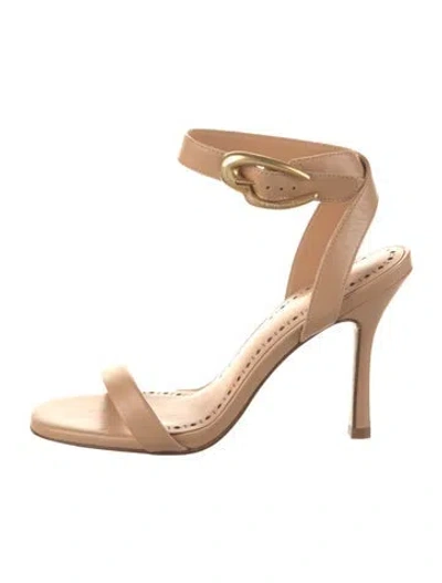 Pre-owned Larroude Leather Sandals In Neutral