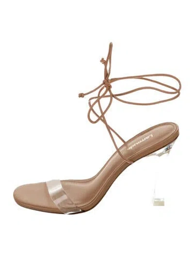 Pre-owned Larroude Leather Sandals In Neutral