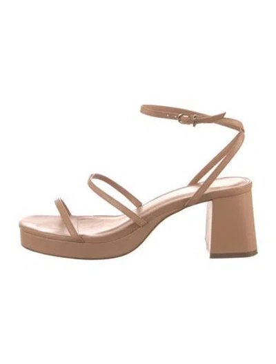 Pre-owned Larroude Leather Sandals In Neutral