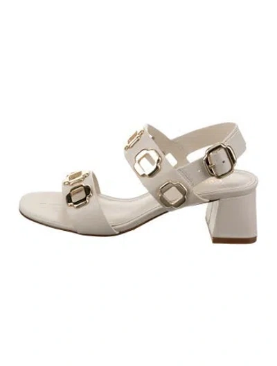 Pre-owned Larroude Leather Sandals In Neutral