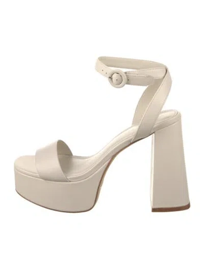 Pre-owned Larroude Leather Sandals In Neutral