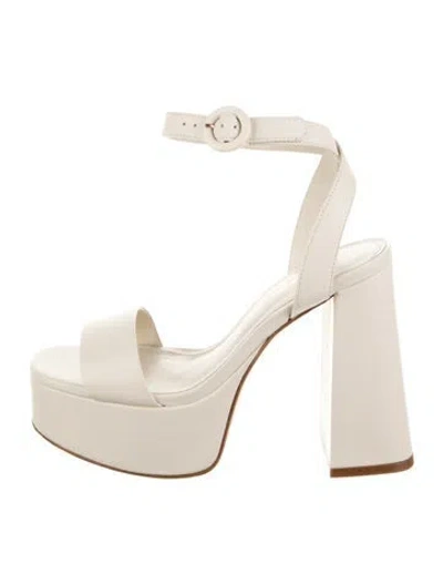 Pre-owned Larroude Leather Sandals In Neutral