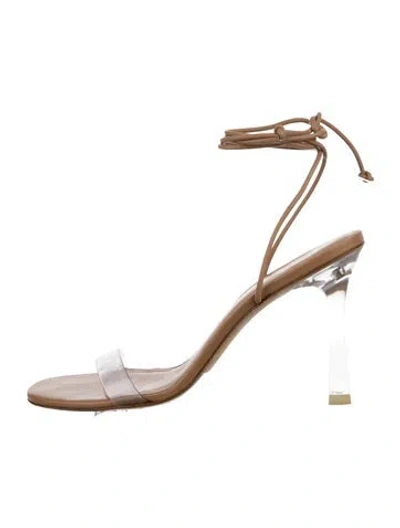 Pre-owned Larroude Leather Sandals In Neutral