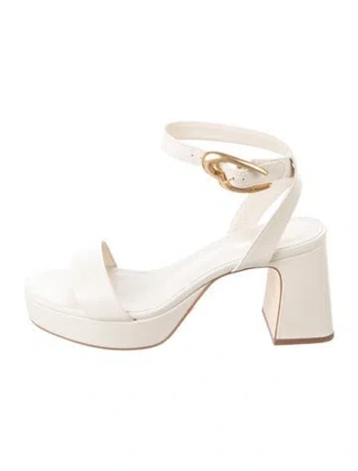 Pre-owned Larroude Leather Sandals In Neutral