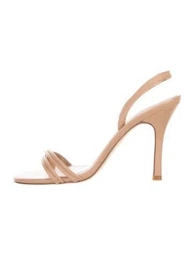 Pre-owned Larroude Leather Sandals In Neutral