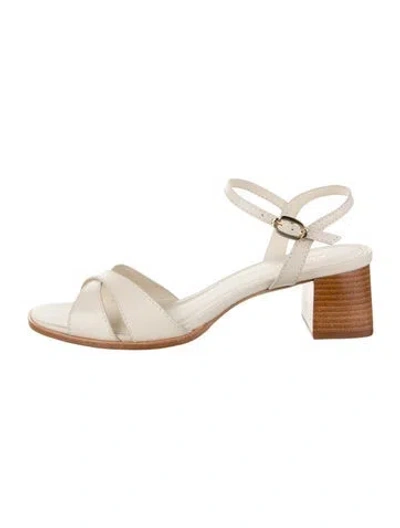 Pre-owned Larroude Leather Sandals In Neutral