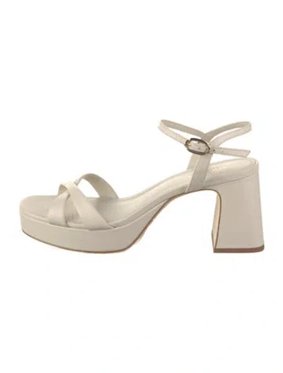 Pre-owned Larroude Leather Sandals In Neutral
