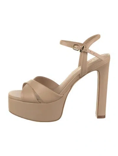 Pre-owned Larroude Leather Sandals In Neutral