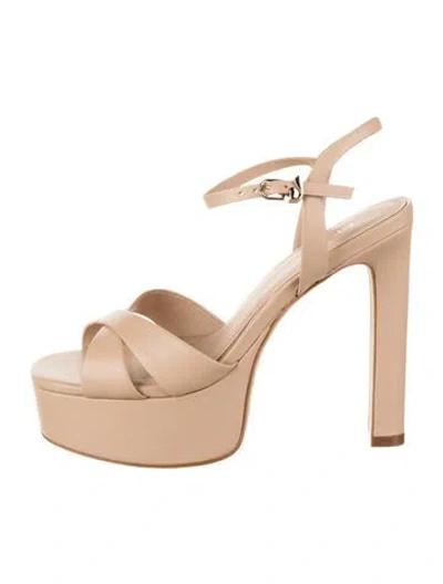 Pre-owned Larroude Leather Sandals In Neutral
