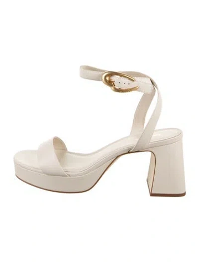 Pre-owned Larroude Leather Sandals In Neutral