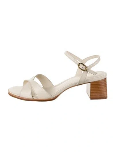 Pre-owned Larroude Leather Sandals In Neutral