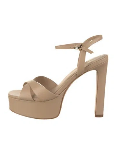 Pre-owned Larroude Leather Sandals In Neutral