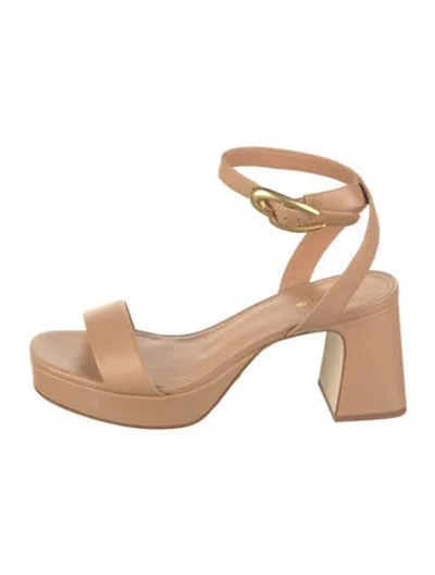 Pre-owned Larroude Leather Sandals In Neutral