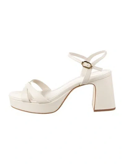 Pre-owned Larroude Leather Sandals In Neutral