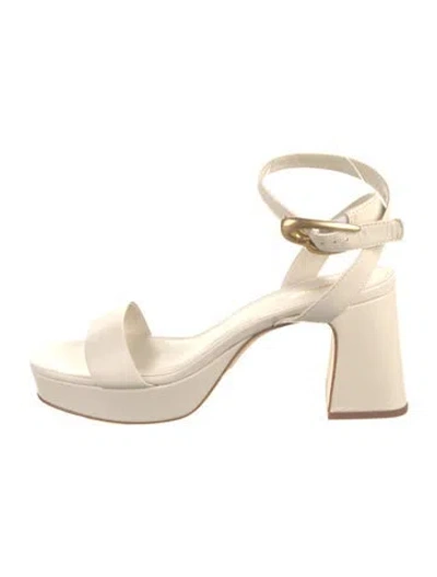 Pre-owned Larroude Leather Sandals In Neutrals