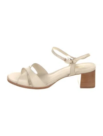 Pre-owned Larroude Leather Sandals In Neutrals