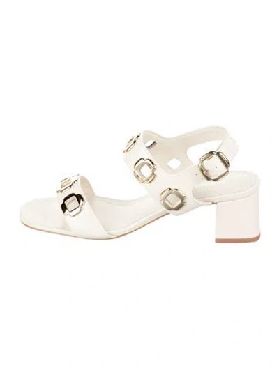 Pre-owned Larroude Leather Sandals In Neutrals