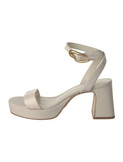 Pre-owned Larroude Leather Sandals In Neutrals