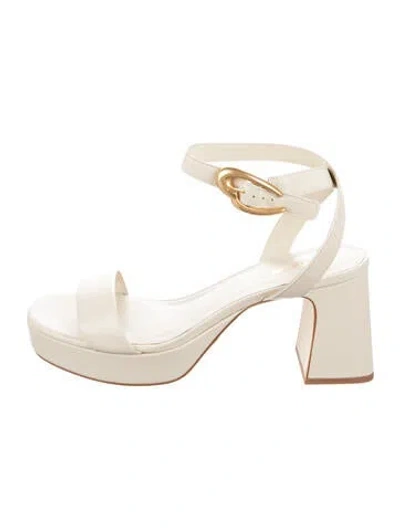 Pre-owned Larroude Leather Sandals In Neutrals
