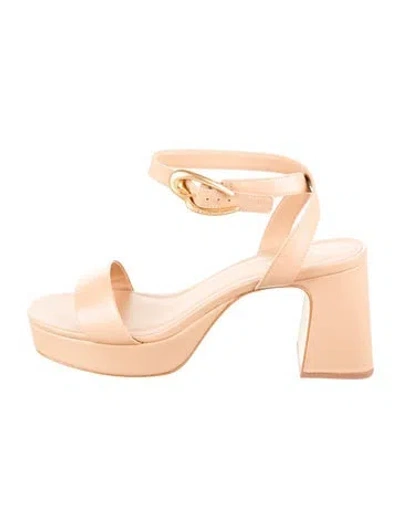 Pre-owned Larroude Leather Sandals In Neutrals