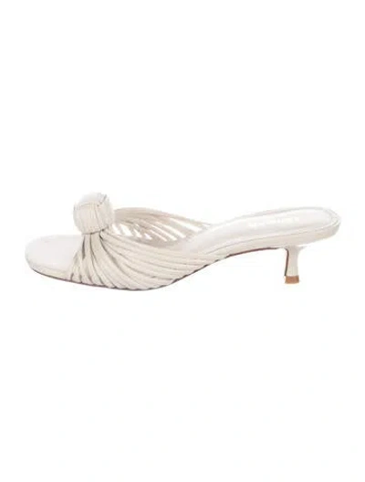 Pre-owned Larroude Leather Sandals In Neutrals