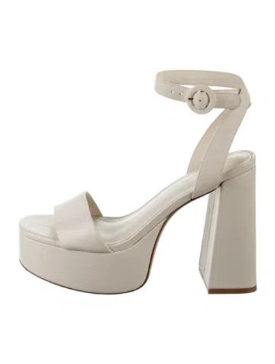 Pre-owned Larroude Leather Sandals In Neutrals