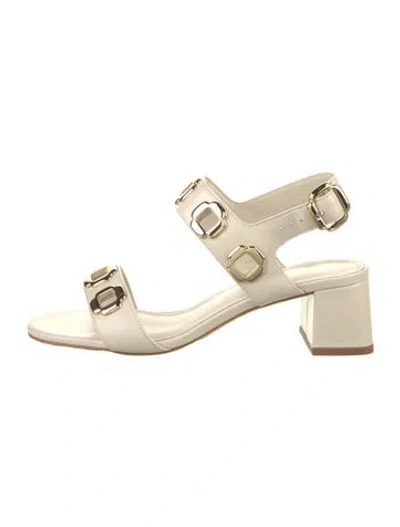 Pre-owned Larroude Leather Sandals In Neutrals