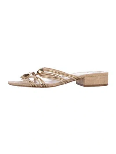 Pre-owned Larroude Leather Sandals In Neutrals