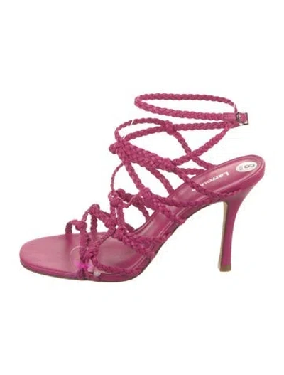 Pre-owned Larroude Leather Sandals In Pink
