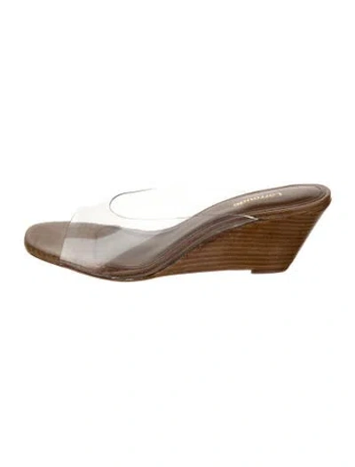 Pre-owned Larroude Leather Sandals In Silver