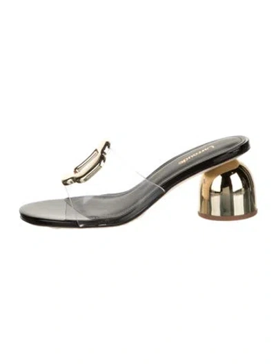 Pre-owned Larroude Leather Sandals In Silver