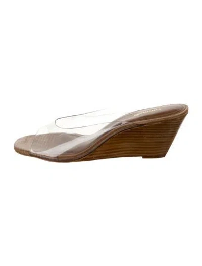 Pre-owned Larroude Leather Sandals In Silver