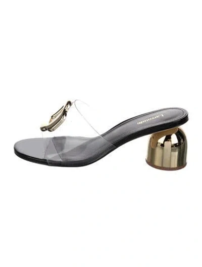Pre-owned Larroude Leather Sandals In Silver