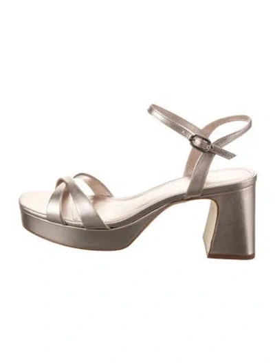 Pre-owned Larroude Leather Sandals W/ Tags In Neutral