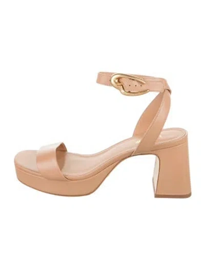 Pre-owned Larroude Leather Sandals W/ Tags In Neutral