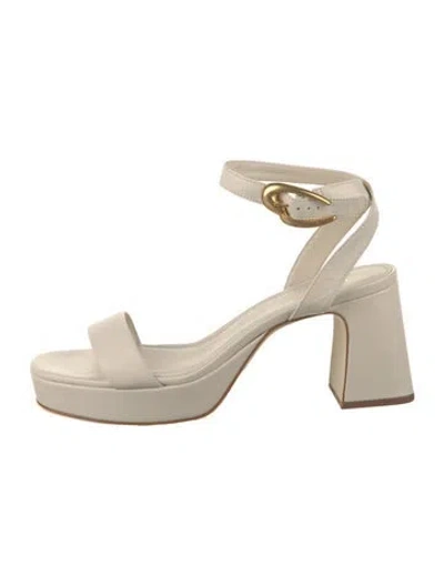 Pre-owned Larroude Leather Sandals W/ Tags In Neutral